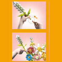 Bloques De Construcción De Bouquet De Flores Eterna Rosa Y Girasol Modelo De Planta Con Vaso Juguete DIY Para Niños Regalos Creativos Decoraciones De Escritorio - details 19