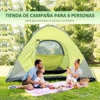 Outsunny Tienda de Campaña Familiar 3 Personas Tienda de Camping UPF 30+ Impermeable hasta 1500 mm con Doble Capa Bolsillos y Bolsa de Transporte 300x300x185 cm Gris y Amarillo - details 3