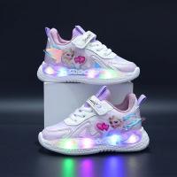 Zapatos De Niños LED Coloridos Frozen Princesa Tenis Infantiles Para Niñas Suela De Goma Transpirables Tallas Para 7-12m Hasta 7-12Años - details 4