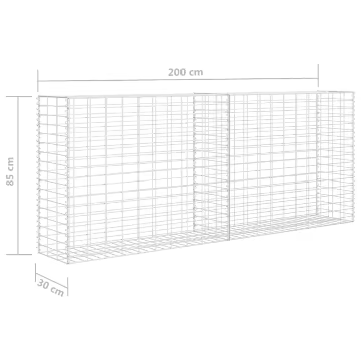 vidaXL Cesta de muro de gaviones acero galvanizado 85x30x200 cm - 1
