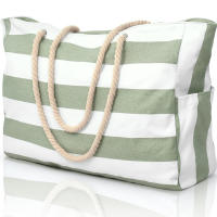 Bolsas de playa para mujer, bolso grande impermeable con cremallera, bolso de playa, impermeable, resistente a la arena, bolso de piscina, bolso grande, verde claro - details 0