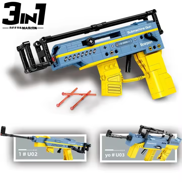 Juguetes De Bloques Técnicos Escorpión Subarma Magnum Águila USP Pistola Modelo De Armas Militares SWAT WW2 Para Niños - 1