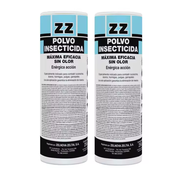 ZZ Polvo Insecticida Zelnova 250gr - Talquera Uso Domestico - Elimina insectos como Cucarachas, hormigas, pulgas, garrapatas, acaros - 1