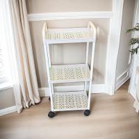Carrito De Frutas Y Verduras Móvil Para Cocina Y Sala De Estar Estante De Almacenamiento Multifuncional Para Piso a Piso En Plástico Estilo Moderno - details 2