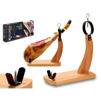 MAXHOME-Jamonero ancho natural madera pino(39,5 X 40 X 16,5 Cm),Soporte para Jamón - details 0