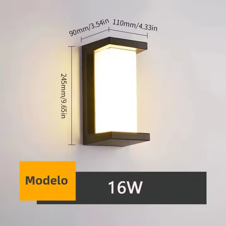 Lámpara De Pared Exterior LED Impermeable IP66 Con Sensor De Movimiento Iluminación Moderna Para Porche Balcón Jardín - 1