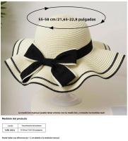 Sombrero De Paja Con Borde De Encaje Y Lazo Para Mujer Verano Resistente Al Sol Plegable Moda Y Protectora Para Vacaciones En La Playa - details 1