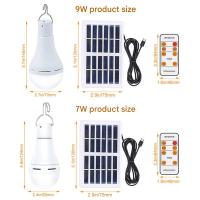 Bombilla solar LED recargable de 9W con panel solar USB-Para exterior, hogar y Jardín-Panel de Bajo consumo con mando a distancia - details 0