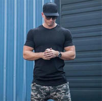 Camiseta De Gimnasio Para Hombre Verano Estilo Fitness Corta Manga O-Neck Camiseta Deportiva Moda Camisetas De Entrenamiento Tops Bodybuilding - details 1