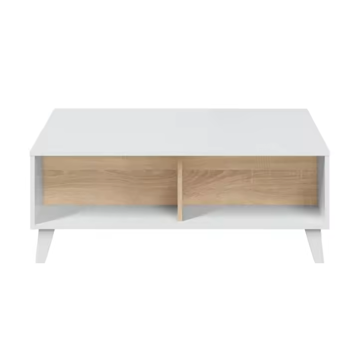 Duérmete Online - Mesa centro elevable Stylus Plus - Natural/ Blanco - Melamina Alta Calidad - 1