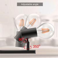 Lámpara De Pared Ajustable En Ángulo Para Dormitorio Y Sala De Estar LED Retro De Madera Elm Iluminación Multilámpara E27 Moderna Y Simplicidad - details 5