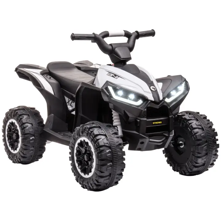 HOMCOM Quad Eléctrico para Niños de 3-5 Años Vehículo Eléctrico a Batería 12V con 2 Motores Faros Bocina Música Velocidad Ajustable Avance y Retroceso 83x53x55,5 cm - 1