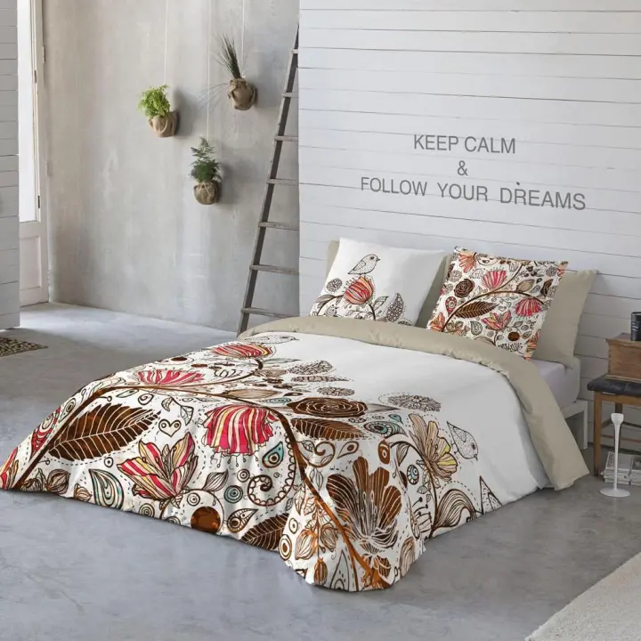 NATURALS - Funda Nórdica Estampada - 100% Algodón Extra Suave - Incluye Funda Edredón + 1 o 2 Fundas de Almohada - Fabricado en España - Modelo Carmen Fun - Cama 90/105/135 - 1