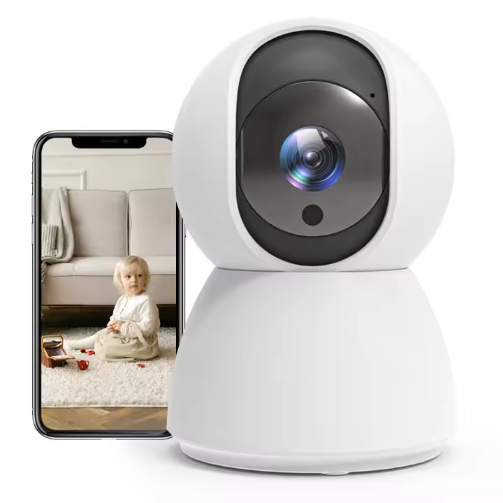 TALLPOWER C23 Cámara de Vigilancia Interior, Ultra HD 2K, WiFi 2.4GHz, Visión Nocturna, LED Infrarrojo de Seguimiento Automático, Pan y Tilt de 360°, Audio Bidireccional - 1