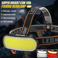 Lámpara Frontal De Pesca Super Brillante COB Luz De Trabajo Portátil Luz De Camping Al Aire Libre Con Luz Blanca Y Roja Pantalla De Poder - details 0
