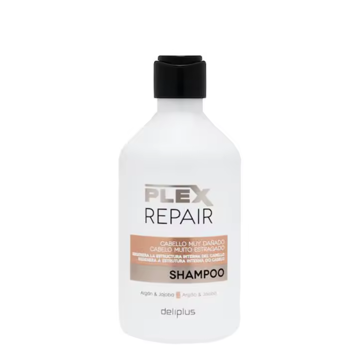 Pack 1 - Champú 400 ml. Plex Repair para cabello muy dañado con argán y jojoba. Deliplus - 1