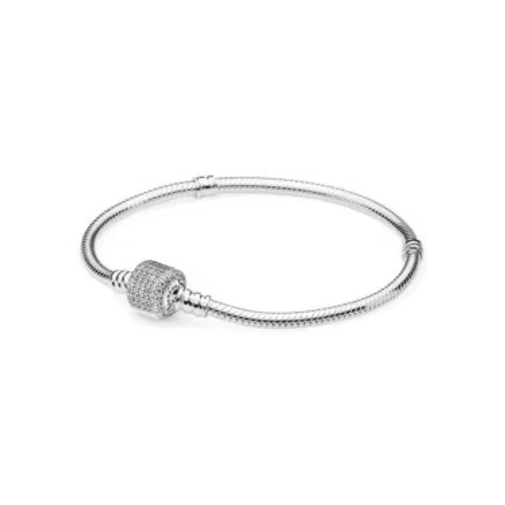 PULSERA PANDORA PLATA MOMENTS CIERRE CON CIRCONITAS MODELO: 590723CZ - 1