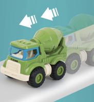 Juego De 4 Piezas UNGH Camiones De Construcción a Escala Para Niños Juguetes De Vehículos Inerciales Mini Camión Grúa Excavadora Y Remolque - details 1
