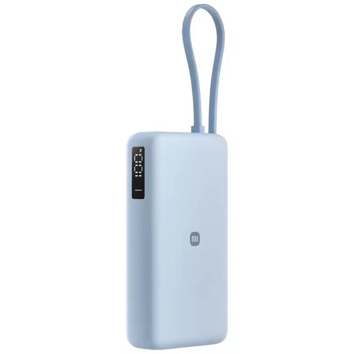Xiaomi 67W Power Bank 20000 (Integrated Cable) - Azul Hielo, Pantalla Digital, Carga 67W/65W, Cable USB-C, 3 Puertos, Gran Capacidad - 1