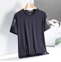 Camiseta De Deporte Casual Para Hombres Verano Manga Corta Secado Rápido Seda Hielo Diseño Simple Cuello Redondo Top De Media Manga - details 8