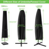 Cubierta de sombrilla, cubierta de sombrilla en voladizo 2-3M impermeable cubierta de sombrilla en voladizo de jardín cubierta de sombrilla negra con una varilla, 265x30x80/46cm - details 3
