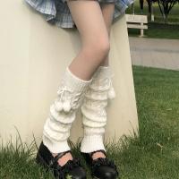 Calcetines De Lana Japoneses Para Invierno Calientes Estilo Lolita Cubrepiernas Con Bolas De Lana Para Mujer Accesorios De Moda - details 0