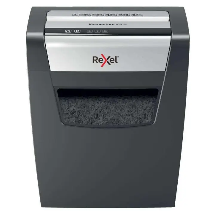 Rexel momentum x312 destructora de papel - corte confeti 5x42mm - funcionamiento ininterrumpido 6 minutos - negro - 1