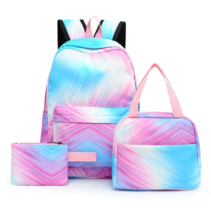 Nueva mochila de moda de tres piezas informal para estudiantes, almuerzo escolar, bolso de hombro estilo Campus tres en uno - 1