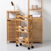 STARLEY- Carrito Estrecho de bambú de 3 Pisos con Ruedas，36x15x74.5cm - details 2