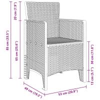 vidaXL Silla de Jardín Conjunto de 2 Blanco Estilo de Ratán Plástico - details 7