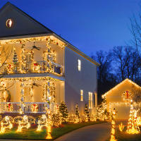 Luces Solares De Fairy Warm White Cadena De Luces Exterior Impermeable Con 8 Modos LED Twinkle Para Jardín Ceremonia Boda Árbol - details 4