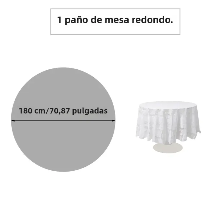 Mantel Redondo De 180cm Blanco Con Bordado De Mariposa Para Bodas Y Eventos Decoración De Mesa De Hotel Y Banquete - 1