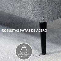 HOMCOM Banco de Almacenamiento Taburete de Almacenaje Tapizado en Lino con Tapa Abatible y Patas de Acero para Dormitorio Salón Entrada Carga 150 kg 102x40x39,5 cm - details 3