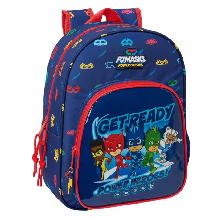MOCHILA INFANTIL ADAPTABLE A CARRO PJMASKS "READY" 26X34X11 CM (Safta 612486185) - 1