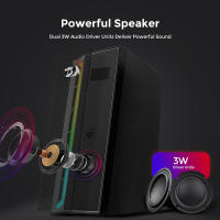 Barra de Sonido Para Tv Altavoz Bluetooth Portátil Potente Redragon GS580 Calliope Altavoces de Escritorio RGB, Sonido Mejorado de 2.0 Canales y Control de Volumen con Cable de 3.5mm - Negro - details 3