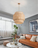 Lámpara Colgante De Bambú Tejida a Mano Estilo Chino Para Decoración De Hogar Y Restaurante Fuente De Luz AC85-260V - details 2