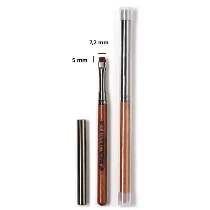 Pincel De Dibujo Para Manicura Con Mango De Madera Redondo Bisturi De Extensión De Gradiente Para Uñas Material De Nylon - 1