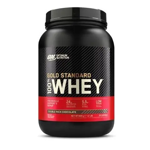 Optimum Nutrition 100% Whey gold standard sabor Double rich chocolate 899g Incrementa la masa muscular - 1