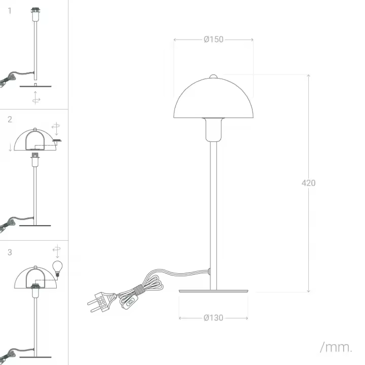 Ledkia Lámpara de Mesa Little Madow Metal Blanco - 1
