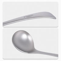 Cuchara De Titanio Puro Tomshoo Con Gran Cuenco Para Sopa Miel Arroz Kit De Cocina Para Cocina Al Aire Libre Camping Hogar Utensilios De Cocina - details 1