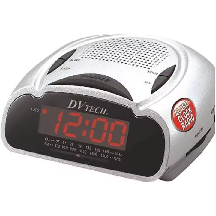 UD - Radio AM/FM con Reloj Digital y Alarma – Despertador con Doble Función (Cuerda o Pila) | Portátil y Fácil de Usar - 1