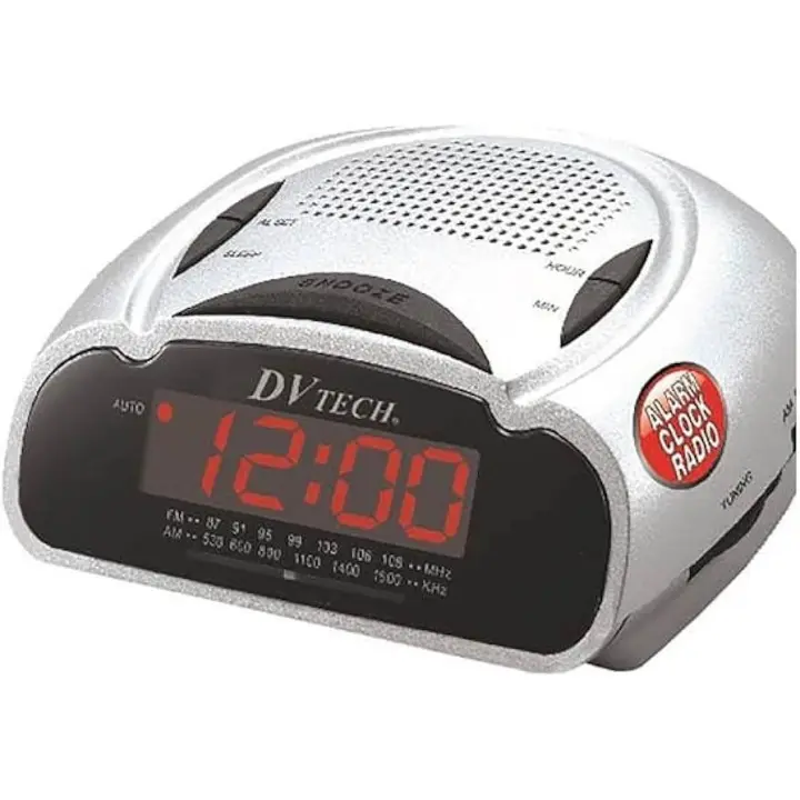 UD - Radio AM/FM con Reloj Digital y Alarma – Despertador con Doble Función (Cuerda o Pila) | Portátil y Fácil de Usar - 1