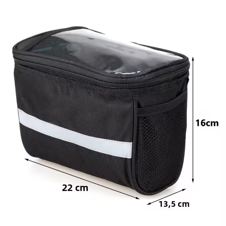 Bolsa De Manillar Para Bicicleta Impermeable Organizador De Marco Multifuncional Portátil Para MTB Con Bolsillo Para Teléfono - 1