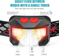 Linterna Frontal LED COB Con Sensor De Movimiento 8 Modos Impermeable Potente XPE+COB Para Camping Ciclismo Pesca Y Atardecer - details 4