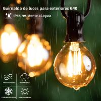 Luces De Cadena LED G40 Para Decoración Exterior Bombilla De Vidrio Amarillo 1.5W Dimmable Para Patio Fiesta Calle Jardín IP44 Impermeable - details 1