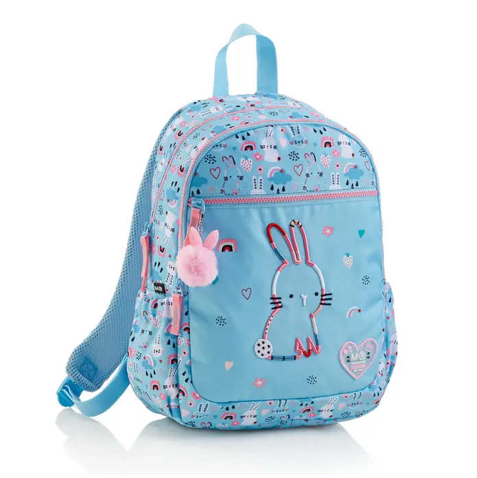 Mochila Triple Lisboa Bunny Bliss Miquel Rius – 14L, Poliéster Reciclado, Diseño Infantil de Conejitos - 1