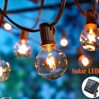 Luces De Cadena De Globos LED G40 Solar Para Exterior Decoración De Fiesta Y Jardín Lámpara De Calle Fairy Para Boda Y Vacaciones IP66 Impermeables - details 0