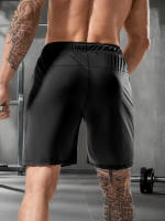 Shorts Casuales Para Hombre De Color Sólido Con Bolsillos De Cierre De Cremallera Y Cintura Elástica Con Cordón. Adecuados Para Verano Y Uso Diario. - details 7