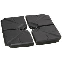Outsunny Base para Sombrilla de 4 Piezas Soporte para Parasol Rellenable con Arena 72 kg o Agua 56 kg para Jardín Patio Terraza Negro - details 0