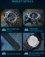 Reloj Deportivo De Estilo Militar G-Serie SANDA Para Hombres Resistente Al Choque Y Al Agua Con Pantalla Analógica Y Digital Relogios Electrónicos Para Hombre - details 20